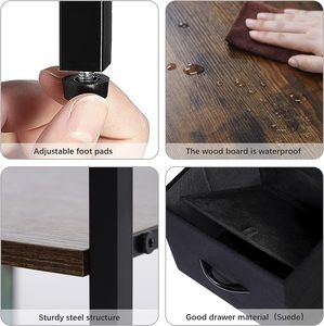 Bedside Cabinet Drawer Type <strong>Storage</strong> Rack Easy to Assemble <strong>Corner</strong> <strong>Table</strong> - Product Image 4