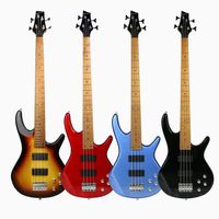 Professional 4 String Electric Bass Guitar L-B3-4 with Die-cast Tuners Roasted Maple Fingerboard