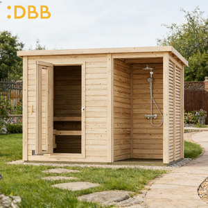 Sauna Clásica Exterior para 4-6 Personas con Cedro Rojo Occidental, Sauna Exterior de Forma Cuadrada - Product Image 4