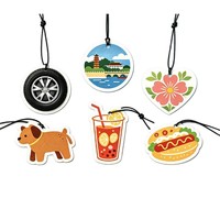 Désodorisant de voiture suspendu personnalisé avec personnage de dessin animé mignon, parfum en papier imprimé sur mesure, animaux et fleurs Kawaii, parfum pour voiture
