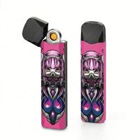 Briquet électrique jetable moderne en aluminium à plasma, long manche, coupe-vent, allumage sans flamme à arc, pour bougies, barbecues, grilles, au lithium