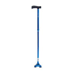 Canne télescopique en alliage d'aluminium avec embout en caoutchouc antidérapant pour personnes âgées, bâton de marche de couleur bleue, conception à trois sections - Product Image 2