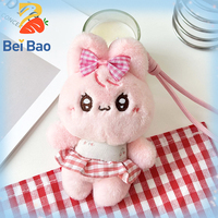 Porte-clés en peluche directement de l'usine, rembourré en coton PP, animaux doux (lapin, chiot), en stock pour peluches promotionnelles et souvenirs