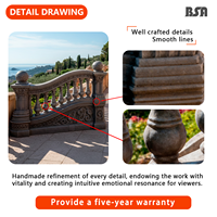 Balustrade traditionnelle en marbre balustrade hôtel balcon balustrade pierre naturelle garde-corps romain balustre escalier main courante pour cour jardin décor