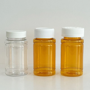 3.5 oz. Bouteille d'emballage en plastique PET transparent/jaune à large ouverture avec bouchon CRC/bouchon à vis pour gommes vitaminées pour adultes (100 <span class=keywords><strong>cc</strong></span>) - Product Image 2