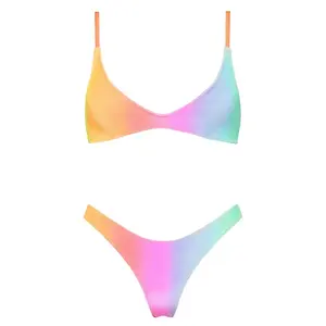 Logotipo personalizado Diseño de moda Trending Trajes de baño Mujeres Gradient Smudge Bikini Set