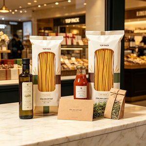 Sachet oreiller PE personnalisé OEM à faible MOQ avec fenêtre, scellé au dos, pour emballage de pâtes (spaghetti, penne, fusilli) 250g, 500g, 1kg, pour la vente au détail de marques - Product Image 1