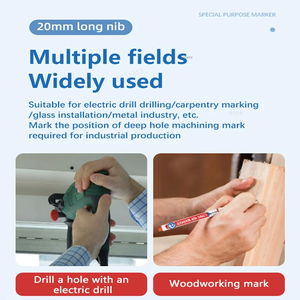 Juego de 8 Uds. De marcadores de punta de cabeza larga de agujero profundo de 20mm para bolígrafo de Metal, impermeable, decoración de carpintería para baño, multiusos - Product Image 5