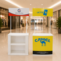 Comptoir promotionnel portable en PP/ABS/PVC, très demandé, présentoir haute visibilité pour équipement marketing et publicitaire