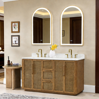 Meuble-lavabo de salle de bain moderne et personnalisé, design tressé, sur pied, de 23 à 72 pouces, fourni directement par l'usine