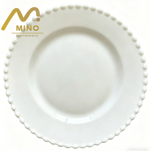 Platos de Cerámica con Borde de Perlas, Acabado Liso Blanco para Decoración de Mesa en Bodas y Fiestas, Venta al Por Mayor - Product Image 3