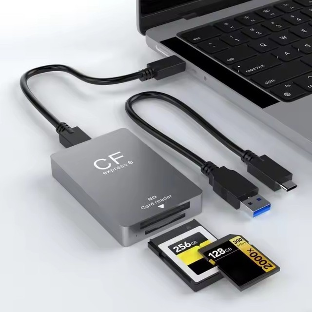 MultiDevice CFexpresss Type B Card Reader USB Adapter USB C to USB C Cable/USB to USB C Cord for Quick Data Transfer