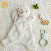 Couverture doudou lapin en peluche douce pour bébé, jouet de sécurité et de sommeil pour nourrisson, literie de berceau, design personnalisé, cadeau de naissance
