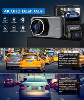 Haute définition 4K voiture boîte noire Vision nocturne Dashcam 24H moniteur de stationnement caméra de tableau de bord pour enregistreur de conduite