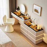Table de toilette et armoire multifonctionnelles en bois massif de style italien avec lit télescopique intégré pour chambre principale