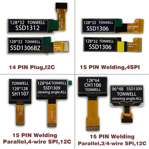 หน้าจอ TONWELL แบบกำหนดเอง 128x64 PM-OLED ขนาดเล็ก 0.96 นิ้ว โมโนโครม/สองสี เหลือง-น้ำเงิน โมดูลแสดงผล อินเทอร์เฟซ SPI ชิปควบคุม <span class=keywords><strong>SSD1306</strong></span> - Product Image 3