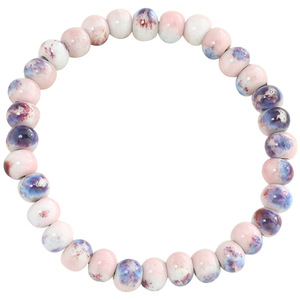 Bracciale rotondo in ceramica con perline elasticizzate Jingdezhen bracciale in ceramica con perline elastico da donna - Product Image 6