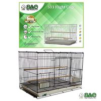 Cage à oiseaux carrée spacieuse avec cadre métallique thermolaqué, poignée de transport, perchoir en bois et deux mangeoires pour pinsons, canaris et petits oiseaux