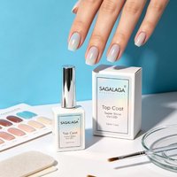 Vernis à ongles gel super brillant sans résidu 15 ml, haute brillance, transparent, à retirer par trempage, gel UV LED pour salon professionnel, en gros
