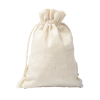 Nouvelle arrivée pochettes à cordon en toile de coton à point noué sacs d'emballage cadeau en gros en stock en vrac