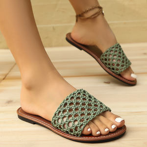 Sandalias de Verano 2025 para Mujer, Talla Grande, Nuevas Sandalias de Playa Tejidas Planas y Modernas - Product Image 6