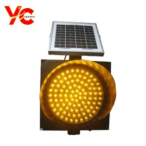 Led signalisation baliza solar amber beacon light 12V 12 inch traffic lamp led traffic light with controller