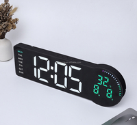 17-Zoll Multifunktionale LED-Digital-Wanduhren mit Großem Display, Fernbedienung, Springender Sekunde und Doppelalarm für Wohnraumdekoration
