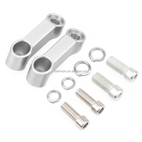 Adaptor Braket Ekstensi Kaca Spion Aluminium Sepeda Motor untuk Pengangkat Stang CNC Universal Fit