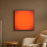 Lampe murale LED artistique effet coucher de soleil, lumière d'ambiance, peinture acrylique carrée, contrôle par application, cadre en aluminium rétroéclairé, anniversaire