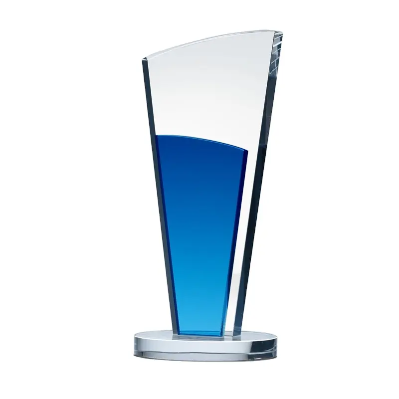 Özelleştirilmiş mavi meşale tasarım avrupa tarzı <span class=keywords><strong>kristal</strong></span> el sanatları trophy ödülü