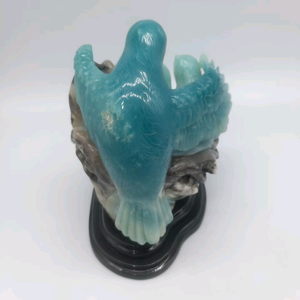 Sculpture d'oiseau en quartz bleu, art populaire, pour cadeaux de fêtes BJ427 - Product Image 4