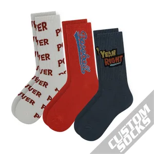 Custom Logo OEM Own Fashion Jacquard Design Socks With Your Own Custom Logo