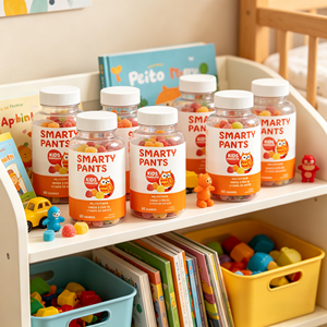 Smarty Pants Gummies multivitaminés pour enfants avec Oméga 3 <span class=keywords><strong>DHA</strong></span>/EPA, Vitamines D3, C, B12, B6, A, K et Zinc, saveurs fruitées, 60 gummies - Product Image 4