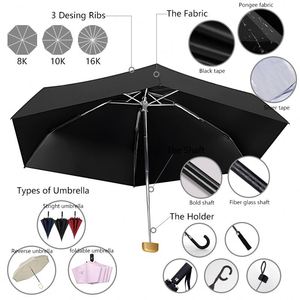 Paraguas Plegable Mini UV de 5 Pliegues con Logotipo Personalizado Multicolor, Pequeño, para Sol y Lluvia, para Exteriores - Product Image 5