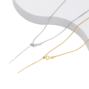 UM Jewelry - Collar de Cadena de Plata de Ley 925 Personalizable, Cadena Delgada Ajustable, Joyería Fina de Moda Italiana para Regalos - Product Image 1