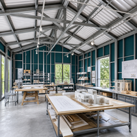 Abri de jardin préfabriqué sur mesure pour atelier extérieur, structure en acier haute résistance, bâtiment métallique durable