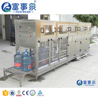 Máquina Envasadora de Agua Purificada para Botellas de 18.9 Litros, 19 Litros y 20 Litros, Tipo Lineal de 300 bph, para Barriles de Plástico de 5 Galones