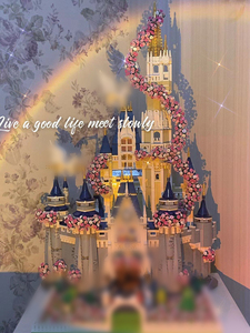 Modèle de construction pour adultes Château de la <span class=keywords><strong>Princesse</strong></span> <span class=keywords><strong>Cendrillon</strong></span> Fleur de cerisier, unisexe, en plastique ABS, jouet de bricolage, cadeau fleur en briques - Product Image 5