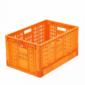 Heavy Duty Plastic Container Crate Collapsible Plastic Crate For Supermarket Vegetable Fruit Crate