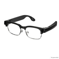 Lunettes intelligentes G06 avec caméra 800W pixels pour appels et lecture de musique, contrôle tactile IA, chargement Type-C