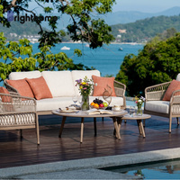 Ensemble de meubles de jardin en aluminium imperméable de haute qualité personnalisé, canapé d'extérieur pour cour et villa avec coussins