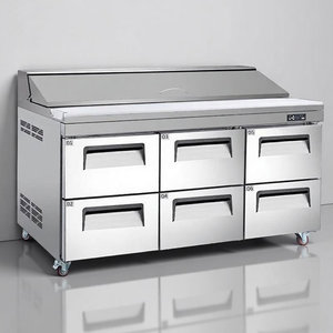 ثلاجة طاولة تحضير السلطة نوبل سنو بطول 1.5 متر مع أربعة أدراج، تبريد مناطقي بنطاق درجات حرارة +2 إلى +10، مناسبة للسلطة والسوشي والسندويشات - Product Image 4