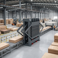 Mesin Pengering Veneer Inti Kayu Lapis Otomatis Tipe Hot Press, Peralatan Pertukangan Kayu Terkontrol PLC, Akurasi Tinggi, Daya 5.5kW, Garansi 2 Tahun