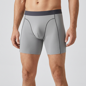 Mens Underwear Custom Logo Dark Blue Large Size Anti-Chafing Boxer Shorts Sports Breathable <strong>Men's</strong> <strong>Intimate</strong> <strong>Briefs</strong> &amp; Boxers - Product Image 2