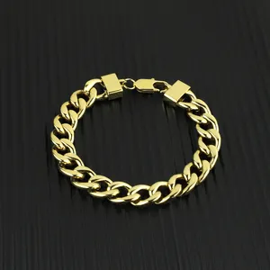 Pulsera personalizada de oro de 18k para hombre, joyería de cadena cubana de miami, hip hop