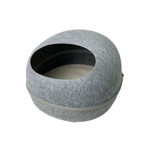 Donut-Katzenbett Umweltfreundlicher Filz-Haustier-Tunnel Zweifach Nutzbar für Indoor-Training & Interaktives Sportspielzeug mit Solidem Muster für Kätzchen - Product Image 5