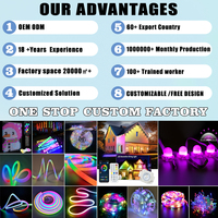 Bande lumineuse LED en cuir avec contrôle d'application programmable et synchronisation musicale, bande lumineuse RGB pour rideau, décoration intelligente pour la maison de Noël