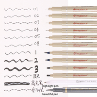 Ensemble de stylos à encre fine imperméables Giorgione, noirs, pour dessin micro-lignes, illustration, croquis et dessin technique
