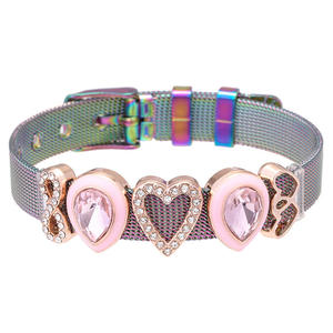 Pulsera <span class=keywords><strong>de</strong></span> Acero Inoxidable en Oferta, Joyería <span class=keywords><strong>de</strong></span> Boda Personalizada, Brazalete <span class=keywords><strong>de</strong></span> Acero Inoxidable con Piedras <span class=keywords><strong>de</strong></span> Diamante para Mujer - Product Image 3