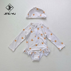 Maillot de bain une pièce pour filles, imprimé mignon, manches longues, protection solaire, personnalisé par le fabricant, nouveauté 2024 - Product Image 2